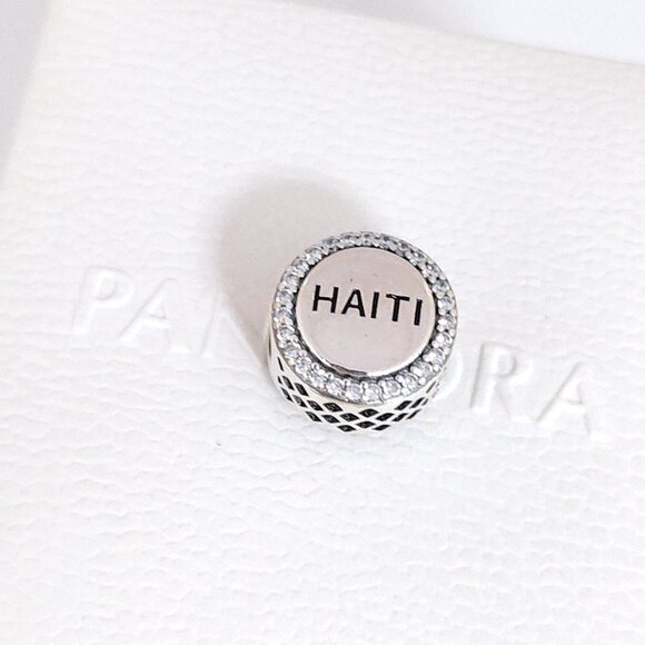 Pandora Haiti Flag Exclusive Bead Charm S925 Silver with box - Picture 6 of 7